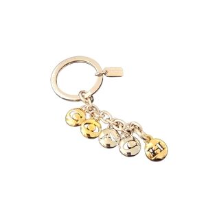 Coach Two-Tone Gold & Silver Charm Keychain
